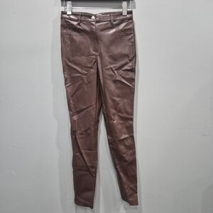 Aritzia Wilfred Free Charm Faux Leather Pants Brown